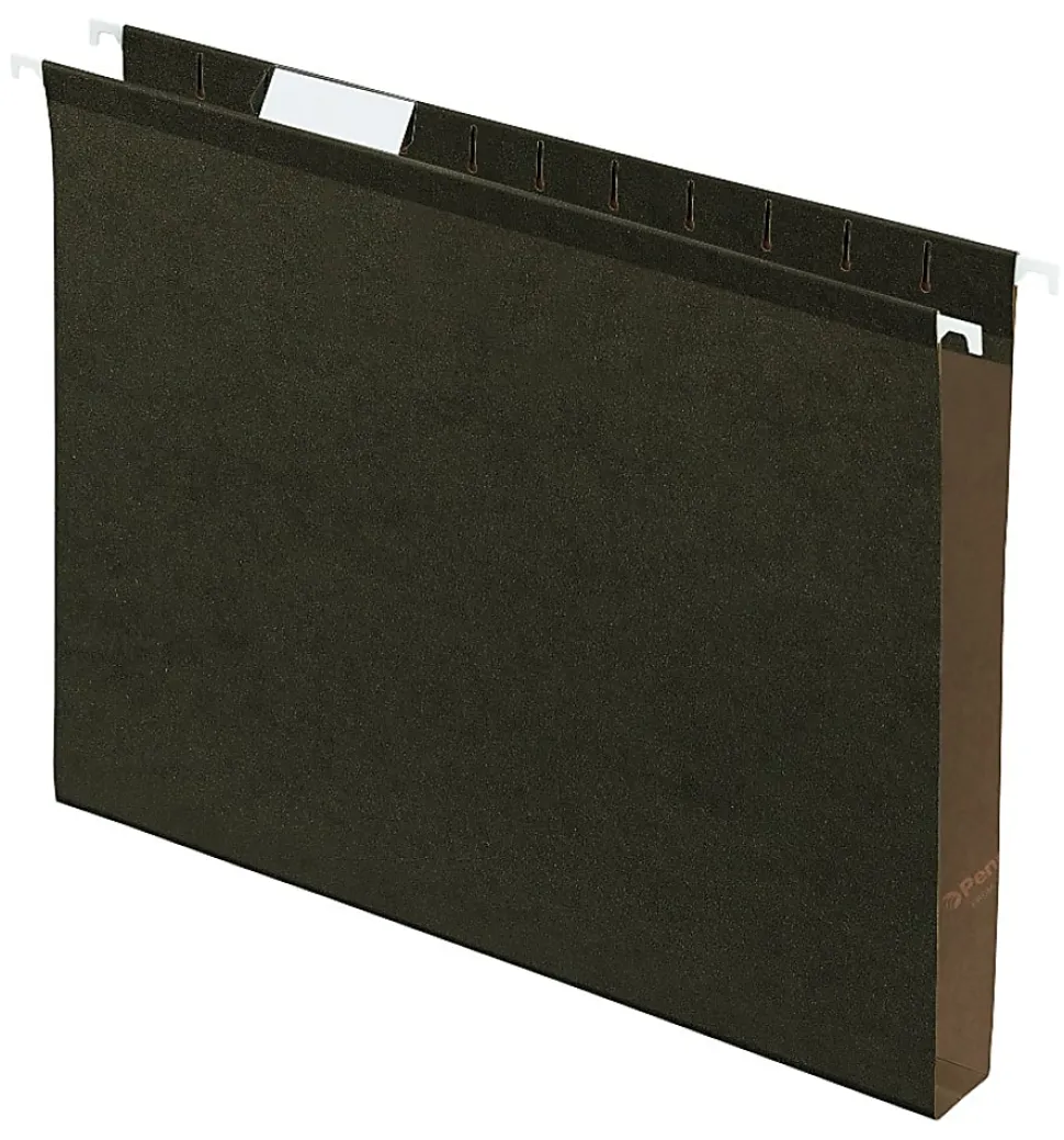 Pendaflex® Premium Reinforced Extra-Capacity Hanging File Folders, 1" Expansion, Letter Size, Green, Pack Of 25 Folders