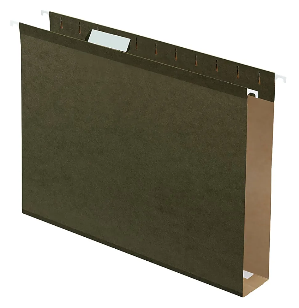 Pendaflex® Premium Reinforced Extra-Capacity Hanging File Folders, 2" Expansion, Letter Size, Green, Pack Of 25 Folders
