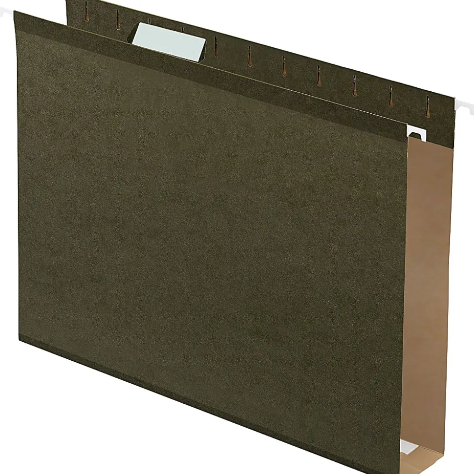Pendaflex® Premium Reinforced Extra-Capacity Hanging File Folders, 2" Expansion, Letter Size, Green, Pack Of 25 Folders