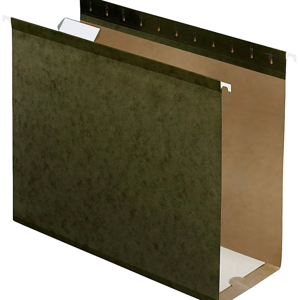 Pendaflex® Premium Reinforced Extra-Capacity Hanging File Folders, 4" Expansion, Letter Size, Green, Pack Of 25 Folders