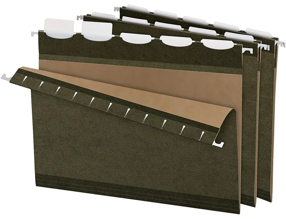 Pendaflex® Ready-Tab™ Reinforced Hanging Folders, With Lift Tab Technology, 1/5 Cut, Letter Size, Standard Green, Pack Of 25