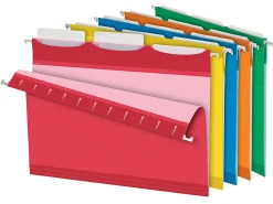 Pendaflex® Ready-Tab™ Reinforced Hanging Folders, With Lift Tab Technology, 1/3 Cut, Letter Size, Assorted Colors, Pack Of 25