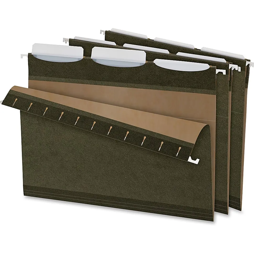 Pendaflex® Ready-Tab™ Reinforced Hanging Folders, With Lift Tab Technology, 1/3 Cut, Letter Size, Standard Green, Pack Of 25