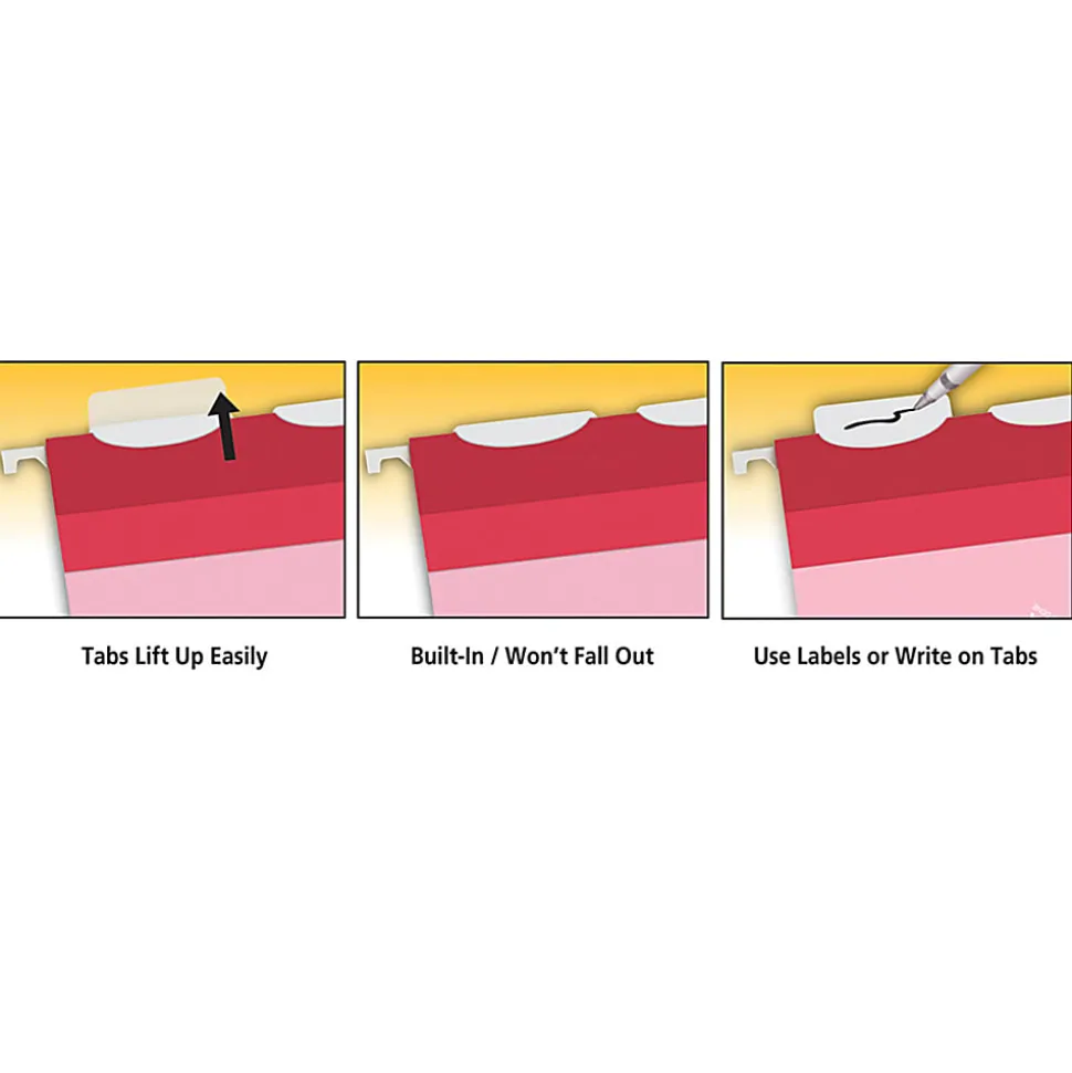 Pendaflex® Ready-Tab™ With Lift Tab Technology Reinforced Box-Bottom Hanging Folders, Letter Size, Standard Green, Pack Of 20