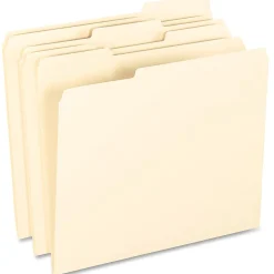 Pendaflex® Smart Shield™ File Folders, Letter Size, Manila, 1/3 Cut Tabs, Box of 100