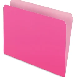 Pendaflex® Straight-Cut Color File Folders, Letter Size, Pink, Box Of 100