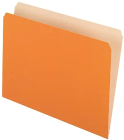 Pendaflex® Straight-Cut Color File Folders, Letter Size, Orange, Box Of 100