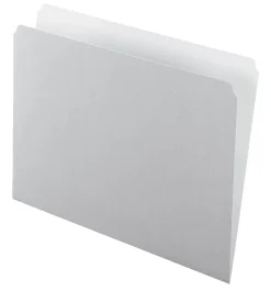 Pendaflex® Straight-Cut Color File Folders, Letter Size, Gray, Box Of 100