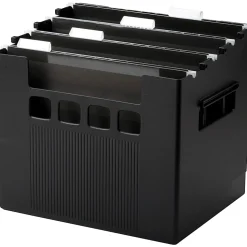 Pendaflex® Super Decoflex® 4-Storage File Folders, 11" x 12 3/4" x 10", Black