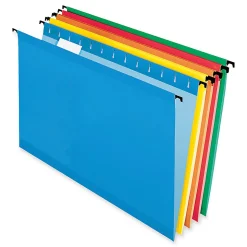 Pendaflex® SureHook® Reinforced Hanging Folders, Legal Size, Assorted Colors, 1/5 Cut, Box Of 20