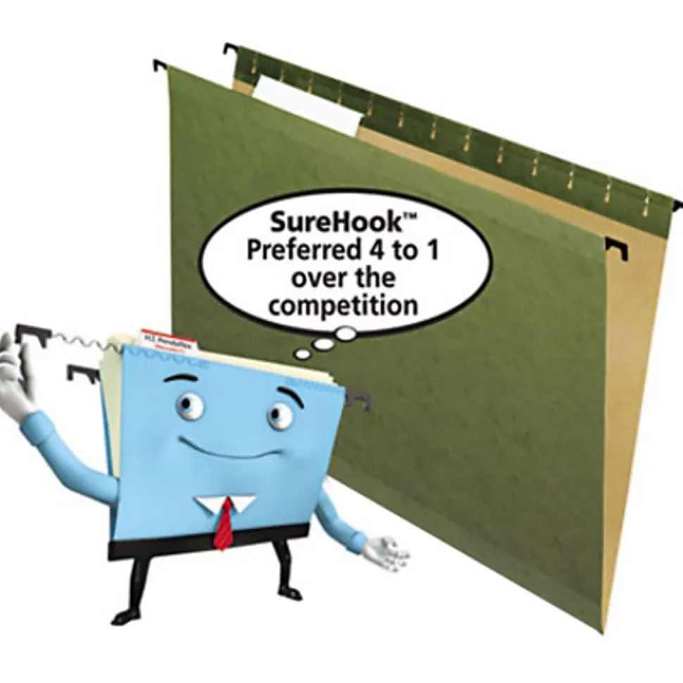 Pendaflex® SureHook® Technology Hanging File Folders, Legal Size, Standard Green, Box Of 20 Folders