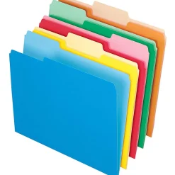 Pendaflex® 2-Tone Color CutLess® WaterShed® Folders, 1/3 Cut, Letter Size, Assorted Colors, Pack Of 100