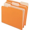 Pendaflex® 2-Tone Color Folders, 1/3 Cut, Letter Size, Orange, Pack Of 100