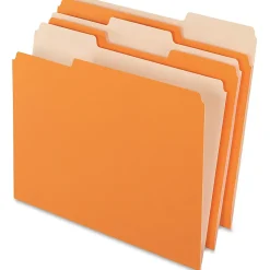Pendaflex® 2-Tone Color Folders, 1/3 Cut, Letter Size, Orange, Pack Of 100