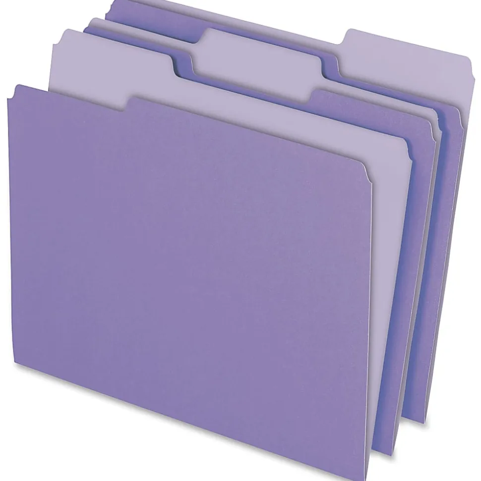 Pendaflex® 2-Tone Color Folders, 1/3 Cut, Letter Size, Lavender, Pack Of 100