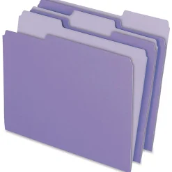 Pendaflex® 2-Tone Color Folders, 1/3 Cut, Letter Size, Lavender, Pack Of 100