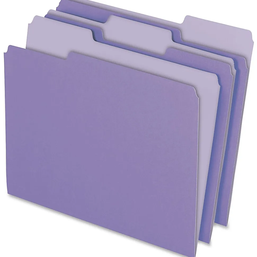 Pendaflex® 2-Tone Color Folders, 1/3 Cut, Letter Size, Lavender, Pack Of 100