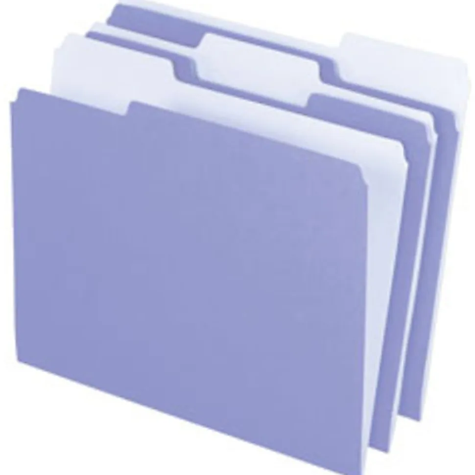 Pendaflex® 2-Tone Color Folders, 1/3 Cut, Letter Size, Lavender, Pack Of 100