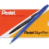 Pentel Arts Sign Pen Fiber-Tipped Pen, (2.0mm), Blue Ink - Pentel Arts Sign Pen, Vintage Style Fiber Tipped Pen (2.0mm), Calligraphy, Blue Ink