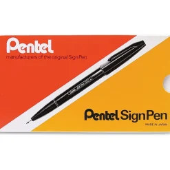 Pentel Arts Sign Pen Fiber-Tipped Pen, (2.0mm), Blue Ink - Pentel Arts Sign Pen, Vintage Style Fiber Tipped Pen (2.0mm), Calligraphy, Blue Ink