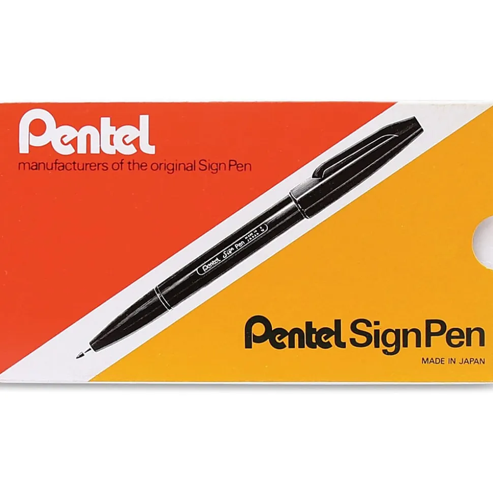 Pentel Arts Sign Pen Fiber-Tipped Pen, (2.0mm), Blue Ink - Pentel Arts Sign Pen, Vintage Style Fiber Tipped Pen (2.0mm), Calligraphy, Blue Ink