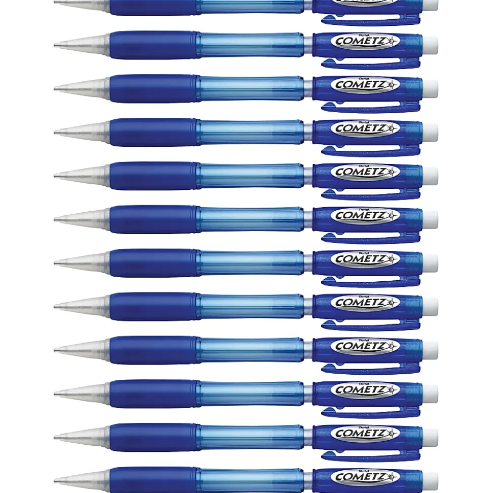 Pentel® Cometz™ Mechanical Pencil, 0.9mm, #2 Lead, Blue Barrel, Pack Of 12