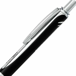 Pentel® EnerGel Alloy Retractable Gel Pen, Medium Point, 0.7 mm, Black Barrel, Black Ink