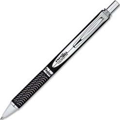 Pentel® EnerGel Alloy Retractable Gel Pen, Medium Point, 0.7 mm, Black Barrel, Black Ink