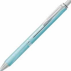 Pentel® EnerGel® Alloy Retractable Gel Pen, Medium Point, 0.7 mm, Aquamarine Aluminum Barrel, Black Ink