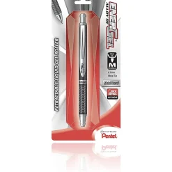 Pentel® EnerGel™ Alloy RT Gel Pen, Medium Point, 0.7 mm, Black Barrel, Black Ink