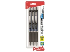 Pentel® EnerGel® Deluxe RTX Retractable Pens, Needle Point, 0.5 mm, Assorted Barrels, Black Ink, Pack Of 3