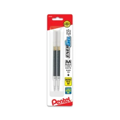 Pentel® EnerGel® Liquid Gel Pen Refills, Needle Point, 0.7 mm, Black Ink, Pack Of 2