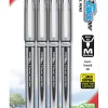 Pentel® EnerGel™ LiquidGel Rollerball Pen, Medium Point, 0.7 mm, Gray Barrel, Black Ink, Pack of 4