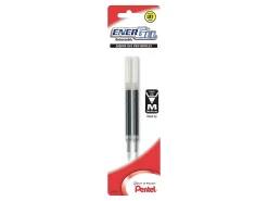 Pentel EnerGel Pen Refills, Medium Point, 0.7 mm, Black Ink, Pack Of 2