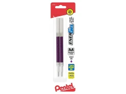 Pentel EnerGel Pen Refills, Medium Point, 0.7 mm, Violet Ink, Pack Of 2