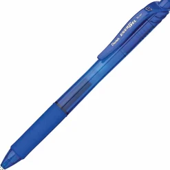 Pentel® EnerGel™ Retractable Gel Pens, Medium, 0.7 mm, 84% Recycled, Blue Barrel, Blue Ink, Pack Of 12 Pens