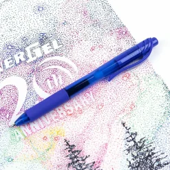 Pentel® EnerGel™ Retractable Gel Pens, Medium, 0.7 mm, 84% Recycled, Blue Barrel, Blue Ink, Pack Of 12 Pens