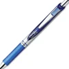 Pentel® EnerGel™ Retractable Liquid Gel Pens, Medium Point, 0.7 mm, Silver Barrel, Blue Ink, Pack Of 12