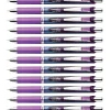 Pentel® EnerGel® RTX Liquid Gel Pens, Pack Of 12, Medium Point, 0.7 mm, Blue Barrel, Violet Ink