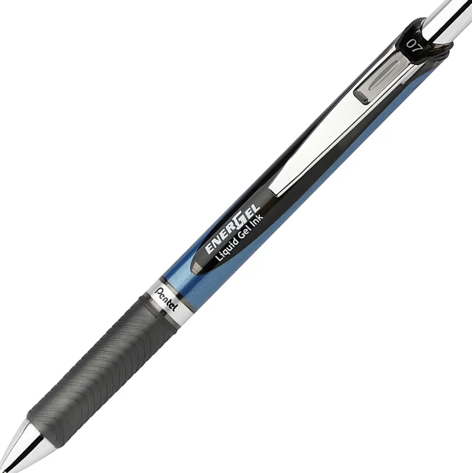 Pentel® EnerGel® RTX Liquid Gel Pen, Medium Point, 0.7 mm, Blue Barrel, Black Ink