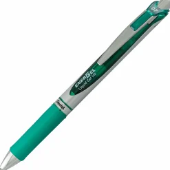 Pentel® EnerGel™ RTX Retractable Liquid Gel Pen, Medium Point, 0.7 mm, 54% Recycled, Assorted Barrels, Green Ink