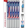 Pentel® EnerGel® Stars & Stripes Liquid Gel Pens, Pack Of 5, Medium Point, 0.7 mm, Red/White/Blue Barrel, Black Ink