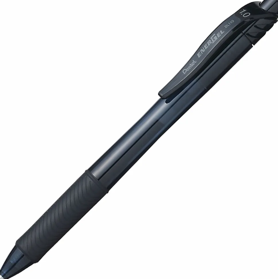 Pentel® EnerGel-X Retractable Gel Pens, Bold Point, 1.0 mm, Black Barrel, Black Ink, Pack Of 12 Pens