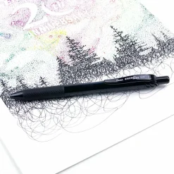 Pentel® EnerGel-X Retractable Gel Pens, Bold Point, 1.0 mm, Black Barrel, Black Ink, Pack Of 12 Pens