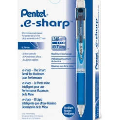 Pentel® e-Sharp™ Mechanical Pencil, 0.7mm, #2 Lead, 72% Recycled, Blue Barrel, Pack Of 12
