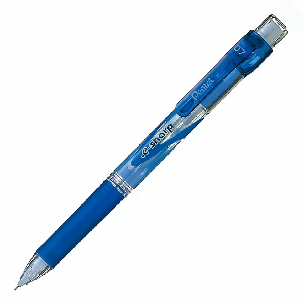 Pentel® e-Sharp™ Mechanical Pencil, 0.7mm, #2 Lead, 72% Recycled, Blue Barrel, Pack Of 12
