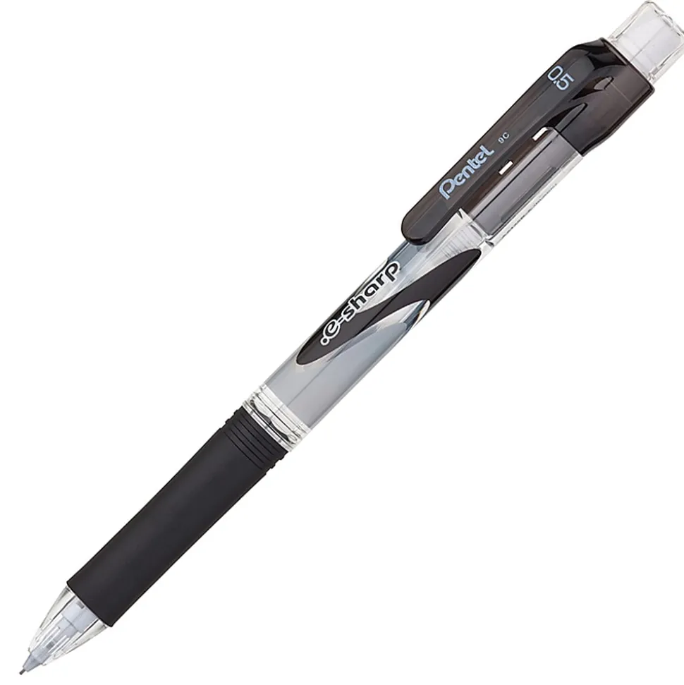 Pentel® e-Sharp™ Mechanical Pencils, 0.5 mm, 72% Recycled, Black, Pack Of 12