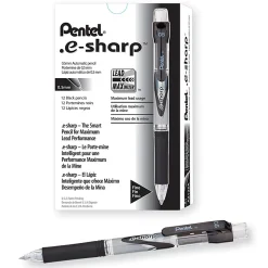 Pentel® e-Sharp™ Mechanical Pencils, 0.5 mm, 72% Recycled, Black, Pack Of 12