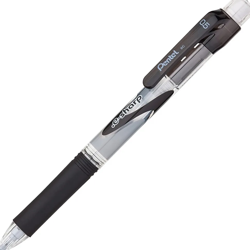 Pentel® e-Sharp™ Mechanical Pencils, 0.5 mm, 72% Recycled, Black, Pack Of 12
