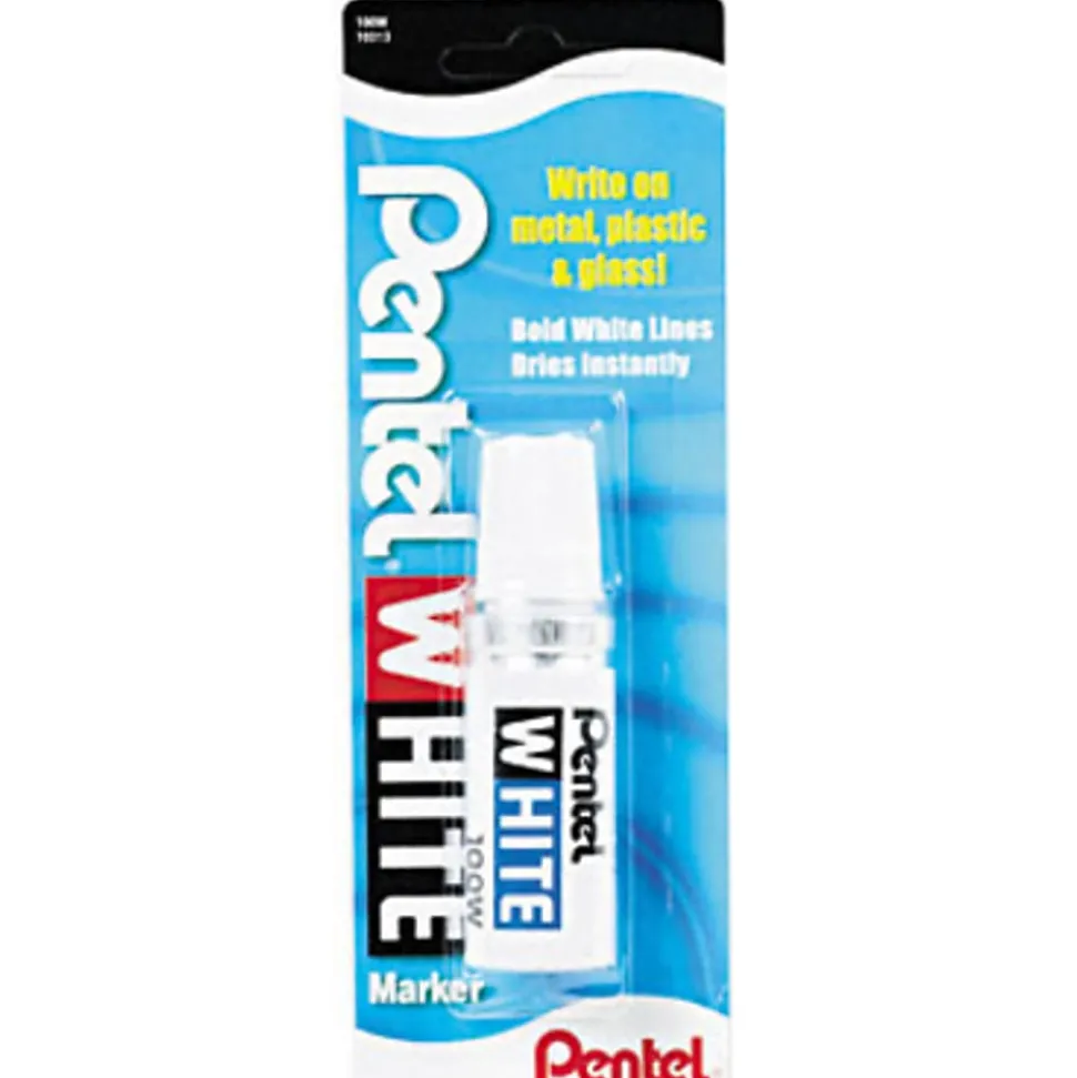 Pentel® Felt Tip White Marker, Broad Point